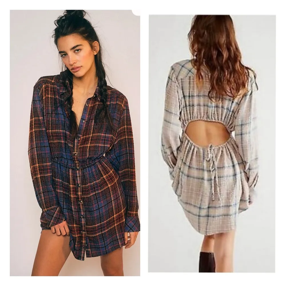 Free people Elai Plaid Shirtdress Size XS - Image 3