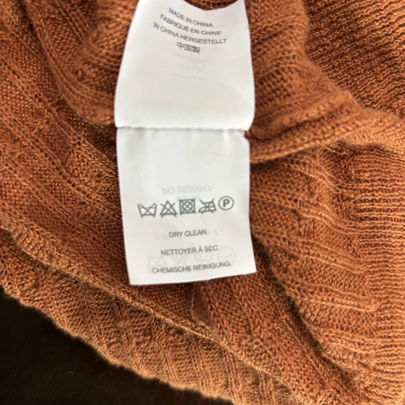 J Crew Sweater Womens XL Brown Cable Knit Linen Boatneck Long Sleeve Lightweight - Image 10