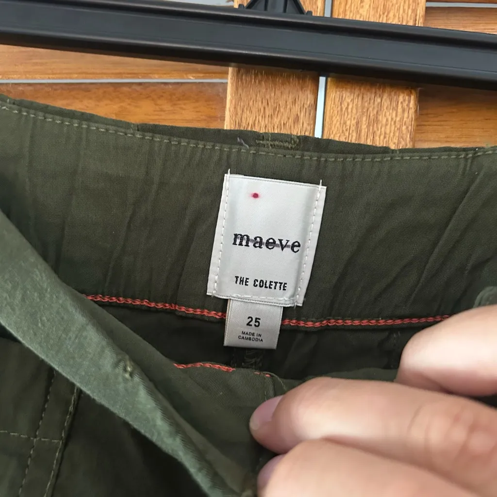 Maeve By Anthropologie The Colette Green Wide Leg Linen Pants Sz 25 - Image 5