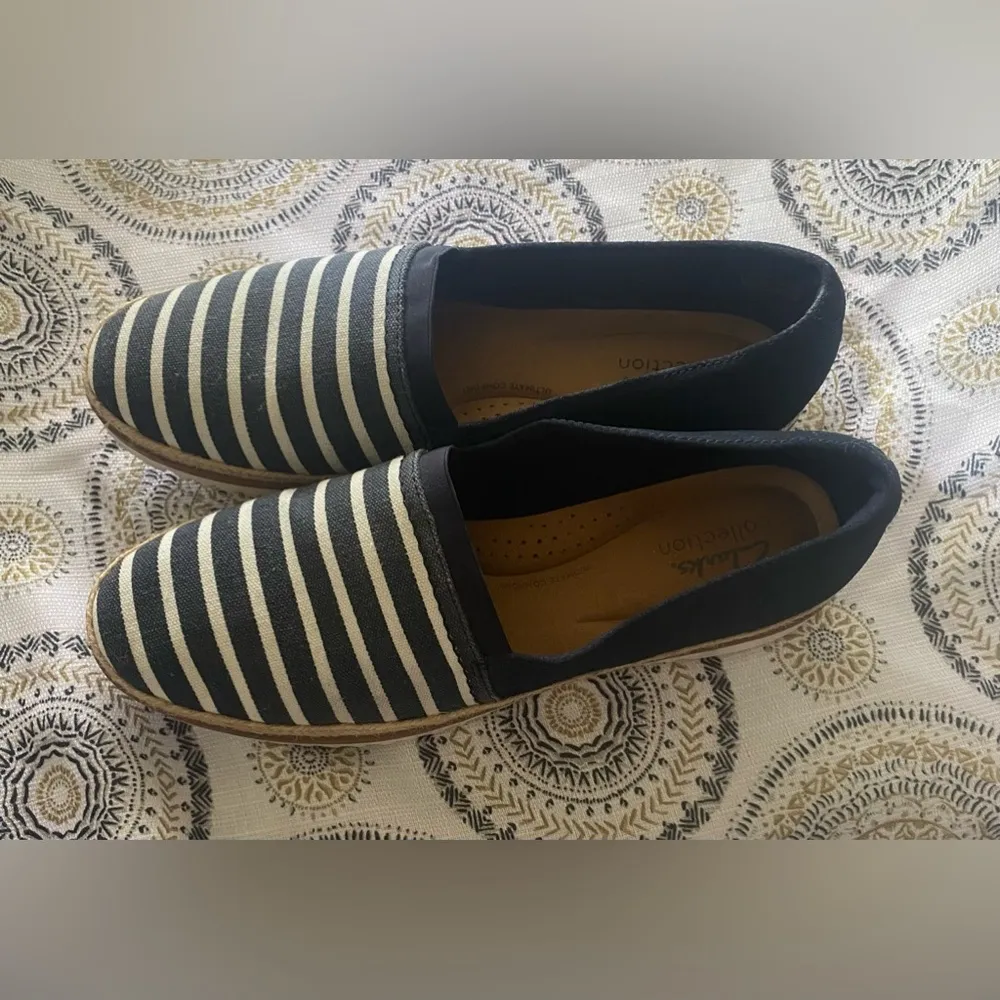 Clarks Collection Serena Paige Slip On Espadrille Suede Nautical Shoes Sz 9 - Image 5