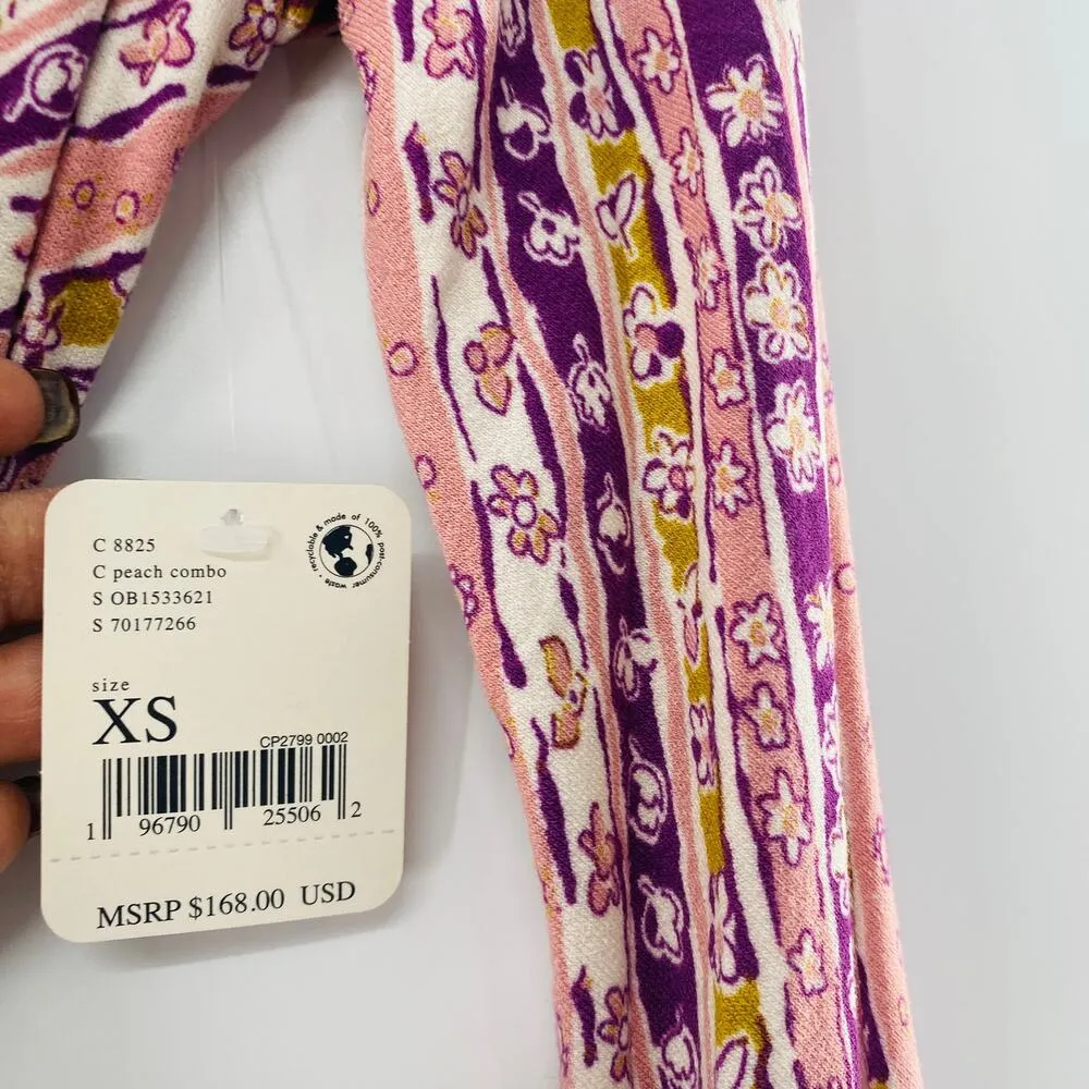 NEW Free People Womens Phoebe Printed Wrap Maxi Dress Extra Small Costal Cowgirl - Image 8