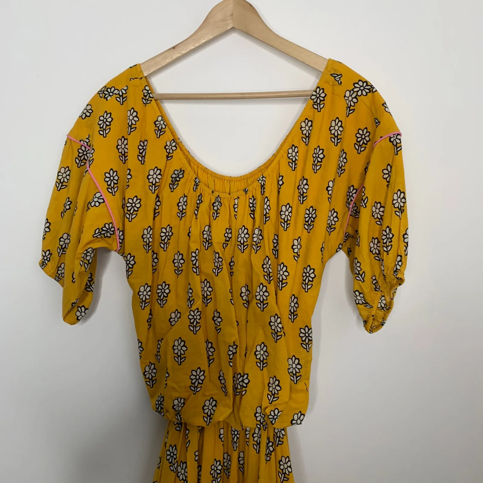 Rhode Resort Yellow Flower Frida Dress Womens Large - Image 6