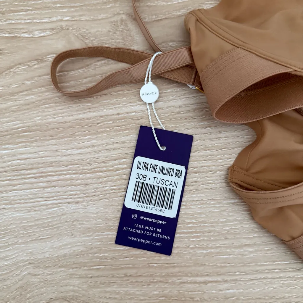 Pepper 30B NEW Ultra Fine Unlined Bra Tuscan Tan Size undefined - Image 4