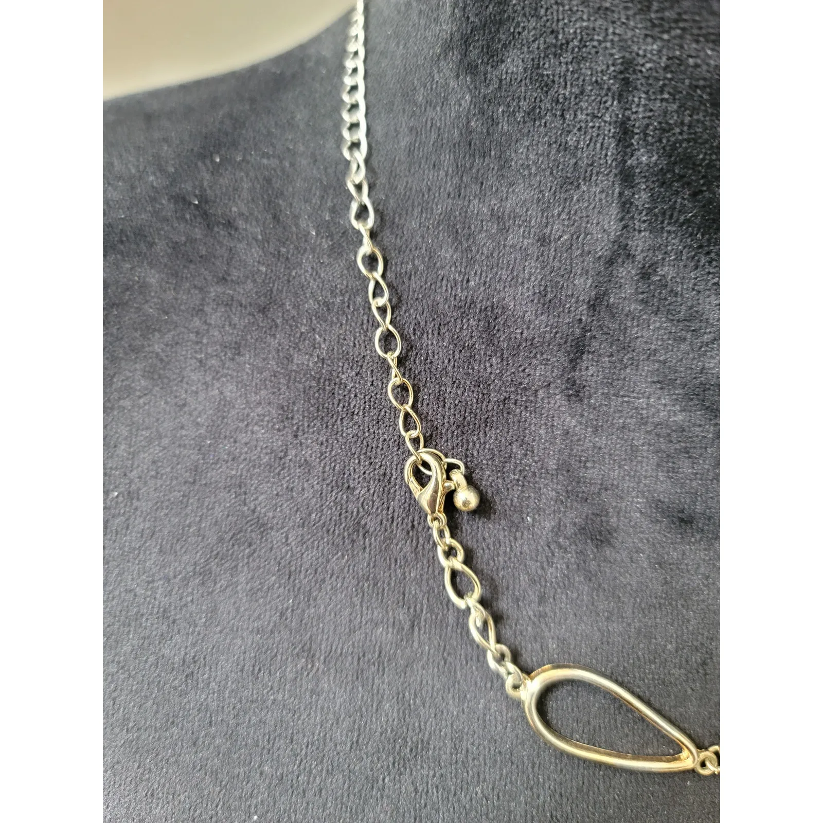 Women's Gold Link Necklace With Clear Crystal Stones And Lobster Claw Locks - Image 6