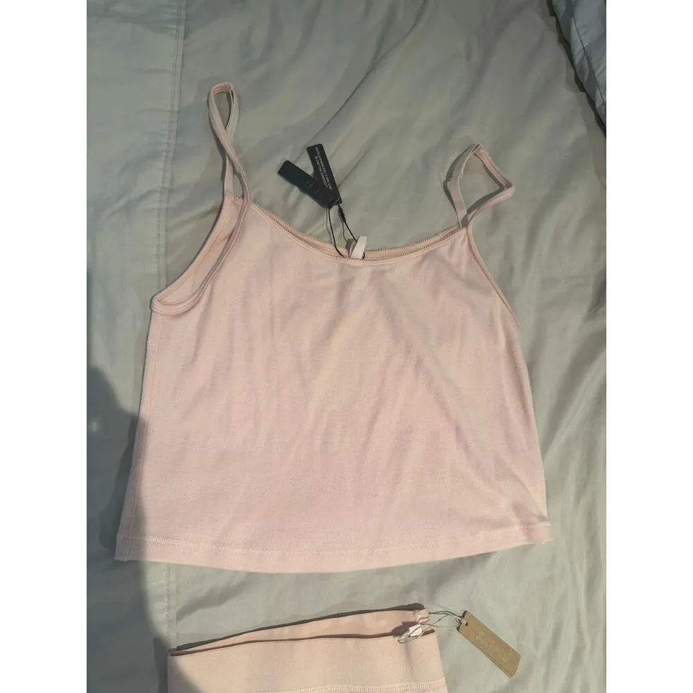 READ* Skims Sleep Set XL Tank Top & 2X leggings quartz pink logo pajama lounge - Image 9
