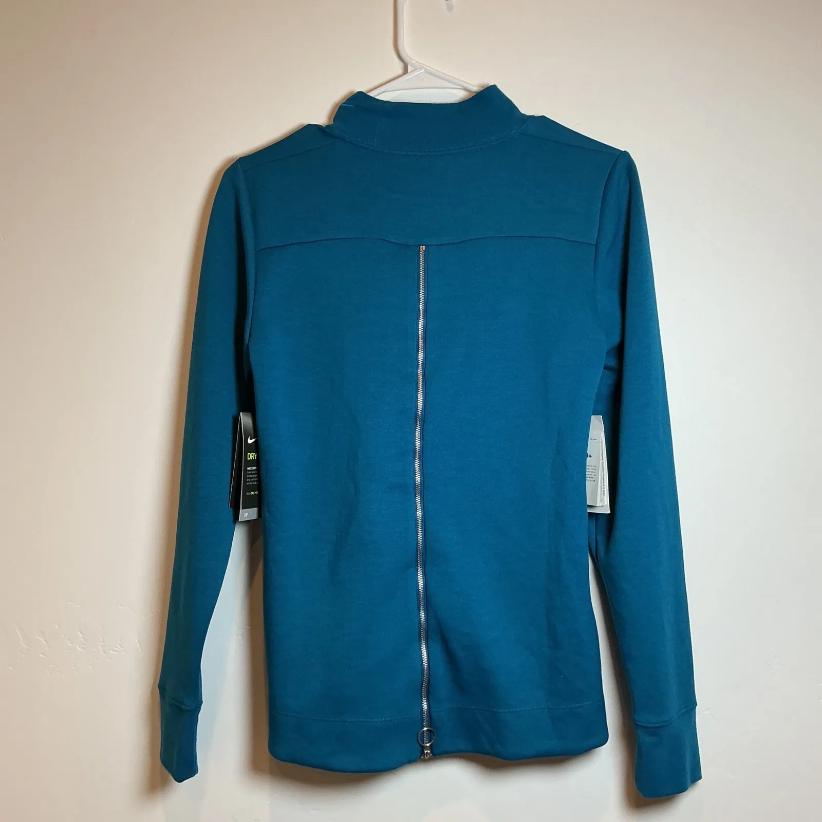 NIKE Womens Golf DRi-FIT Mock Neck Long Sleeve Top Shirt UV Protection XS Teal - Image 6