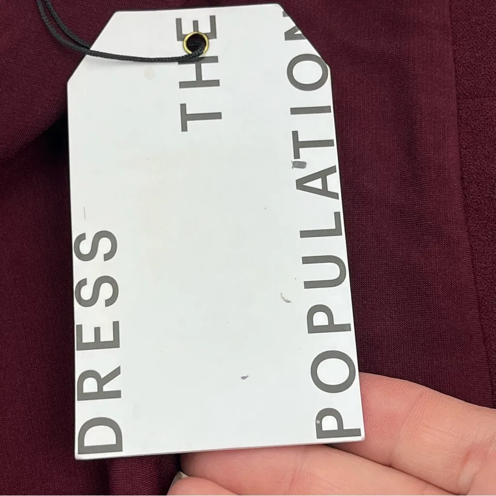 Dress the‎ Population Vanessa Burgundy Womens Size Medium Halter Midi Dress NEW - Image 7