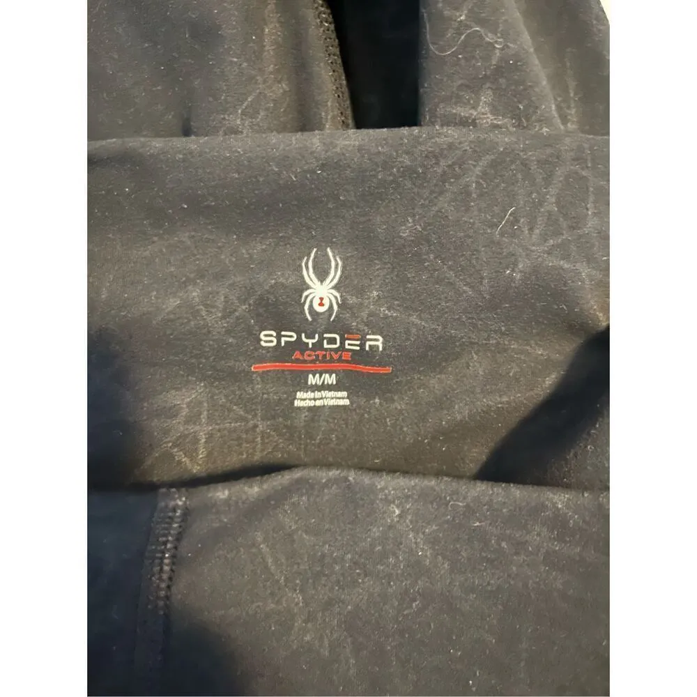 Spyder Black Web Athletic‎ Leggings Size Medium - Image 4