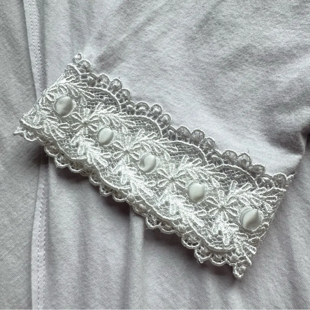 Eileen West Cotton Modal Open Front Robe L Lilac Lace Tradwife Cottage Rustic Purple Size L - Image 8