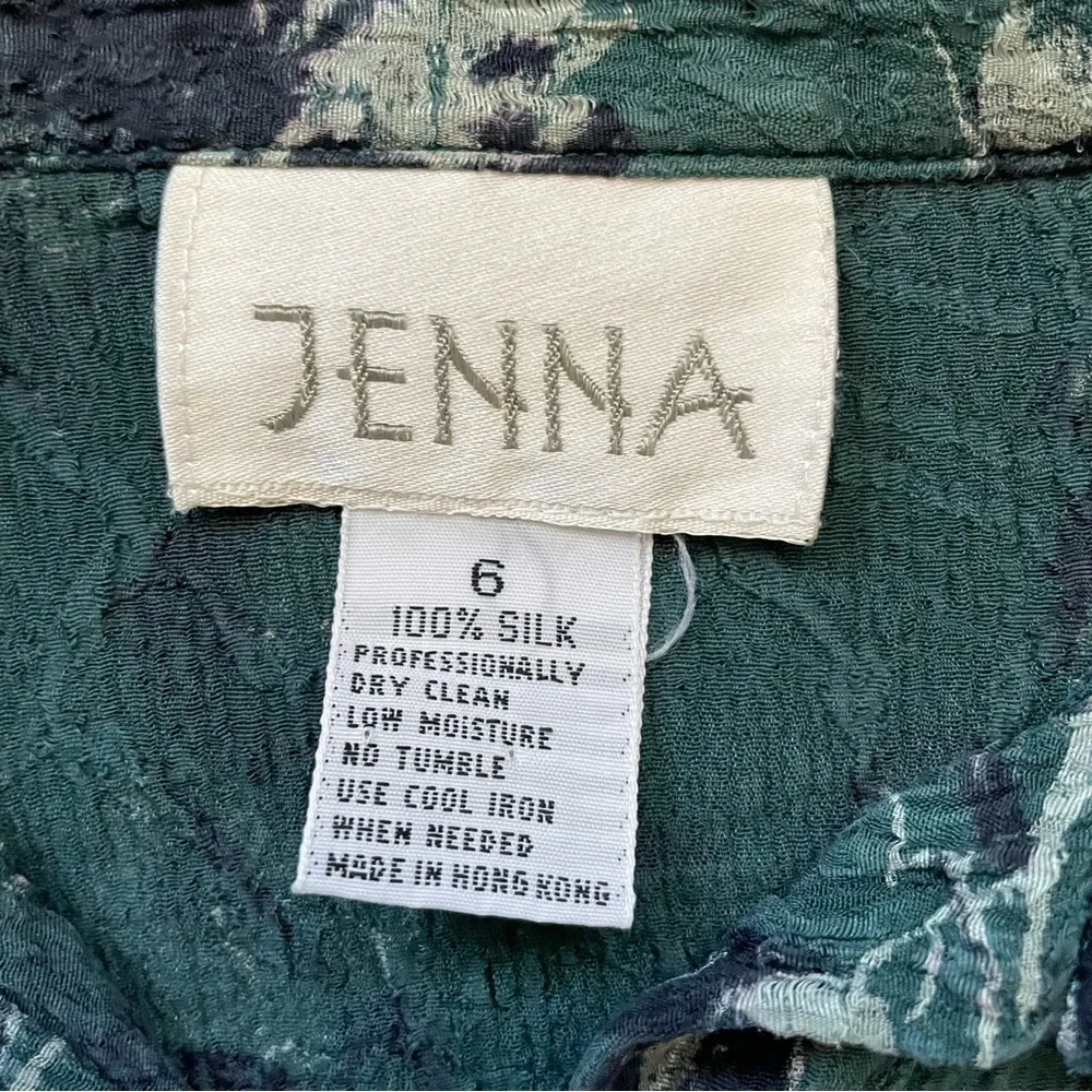 Vintage 1990s floral crinkle silk blouse - Image 11