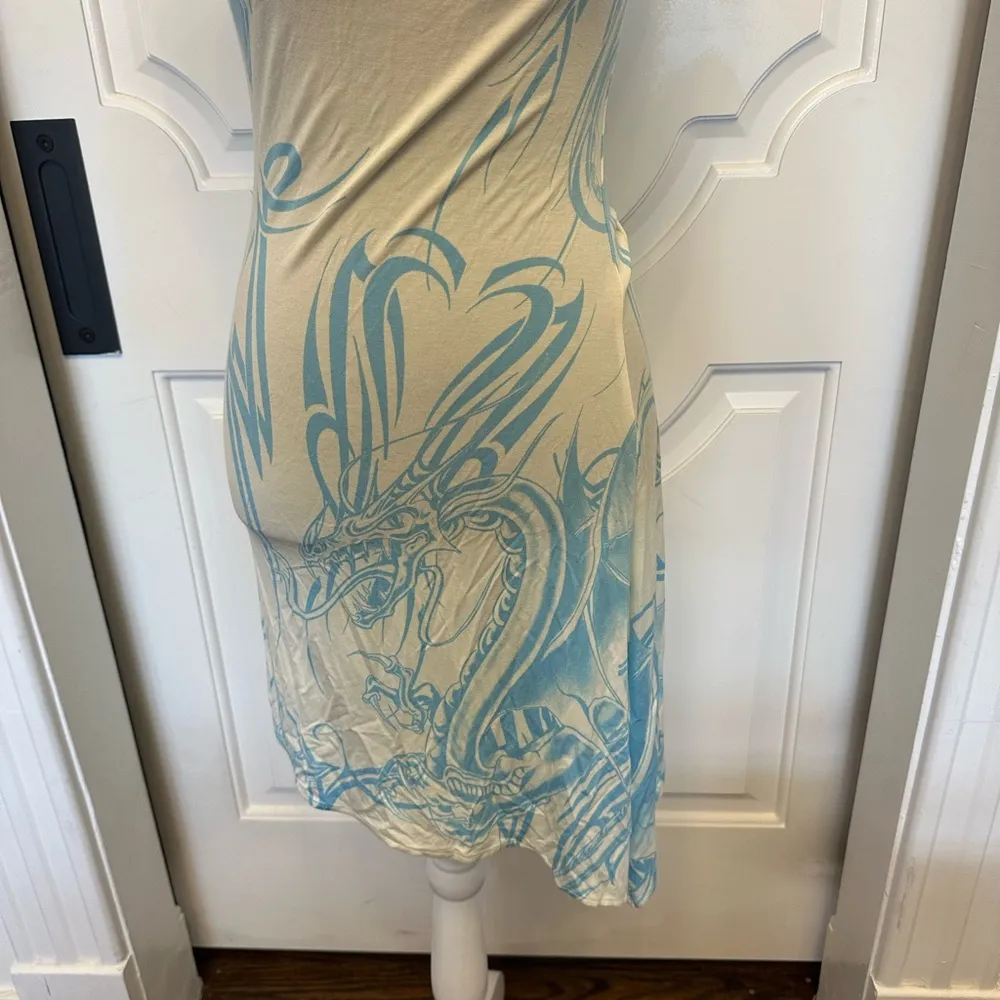 Miaou X Urban Outfitters Helga Dragon Print Asymmetrical Hem Dress NWOT - Image 3