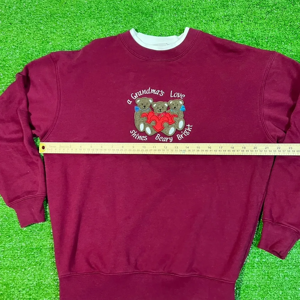 vintage crewneck sweatshirt women's MED. 80s Pullover Grandma Granny Core - Image 4