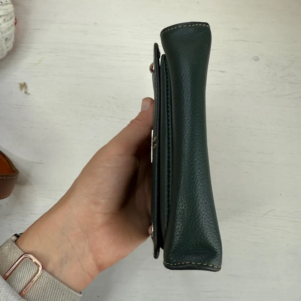 Buxton Green Westcott Trifold Wallet Pebble Leather Organizer with Snap Closure - Image 2