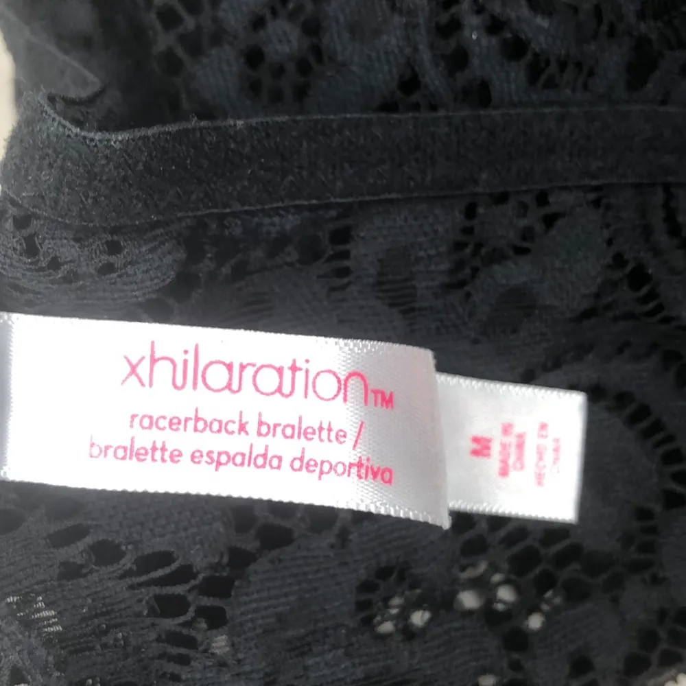 Xhilaration Racerback Bralette Black Lace Pullover Padded Bra - Image 7