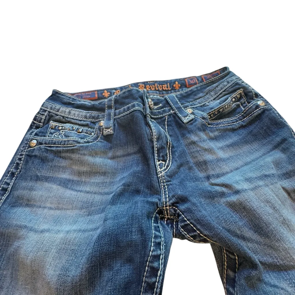 Rock Revival Noelle Bootcut Jeans Size 30 Distressed Embellished Y2K Flaws GUC - Image 10