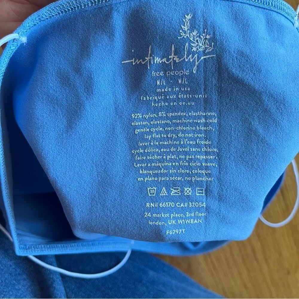 NWOT Intimately Free People Provence Blue Skinny Strap Bandeau Top Medium Large - Image 4