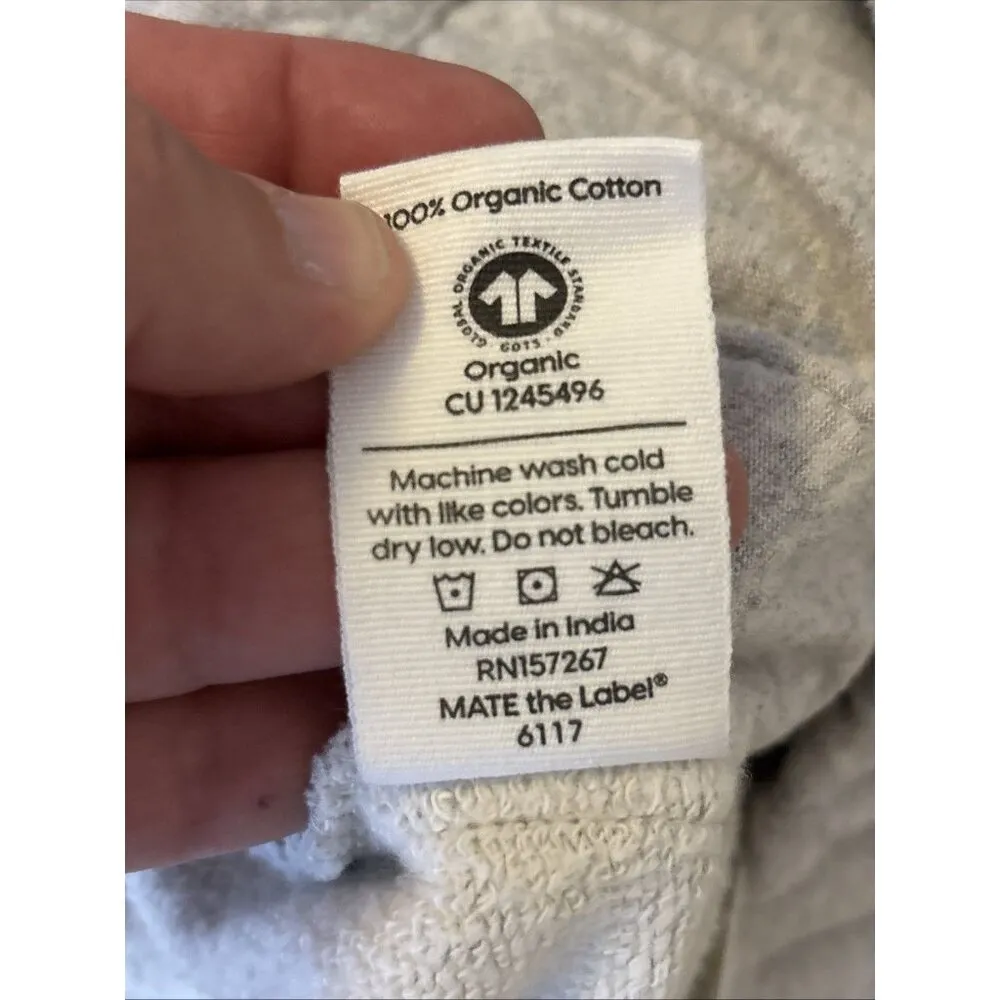 Mate the Label Organic Fleece Relaxed Pocket Sweatpant Heather Grey Xsmall $128 - Image 8