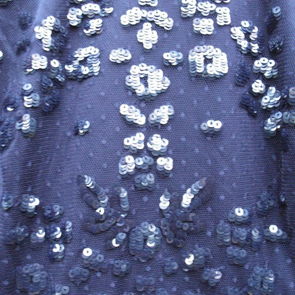 MAC DUGGAL 9192 Sequined High Neck Flutter Sleeve A Line Gown Blue 12 - Image 10