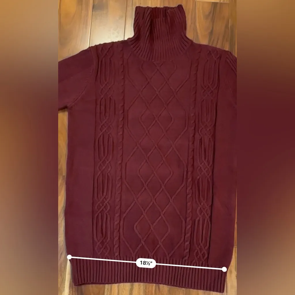 Lulus Cable Knit Turtle Neck Sweater Dress Size L - Image 8