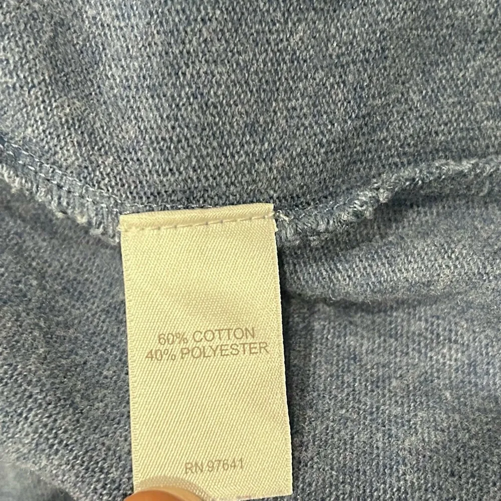 Pure J Jill Hooded Cardigan Sweater Tunic Blue Long Sleeve Pockets Snap Size S - Image 6