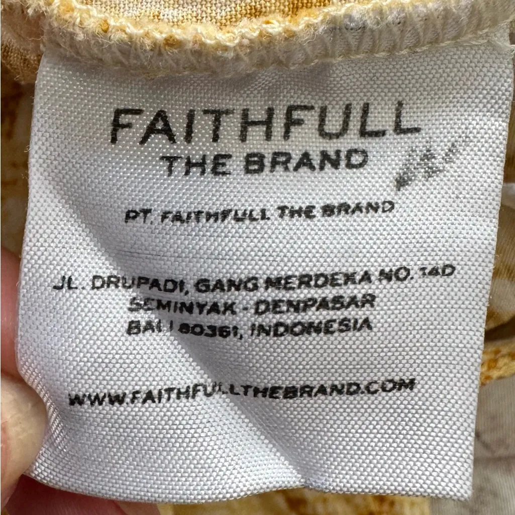 Faithfull the Brand buttery yellow wide leg high waisted pants, size 2 boho - Image 4