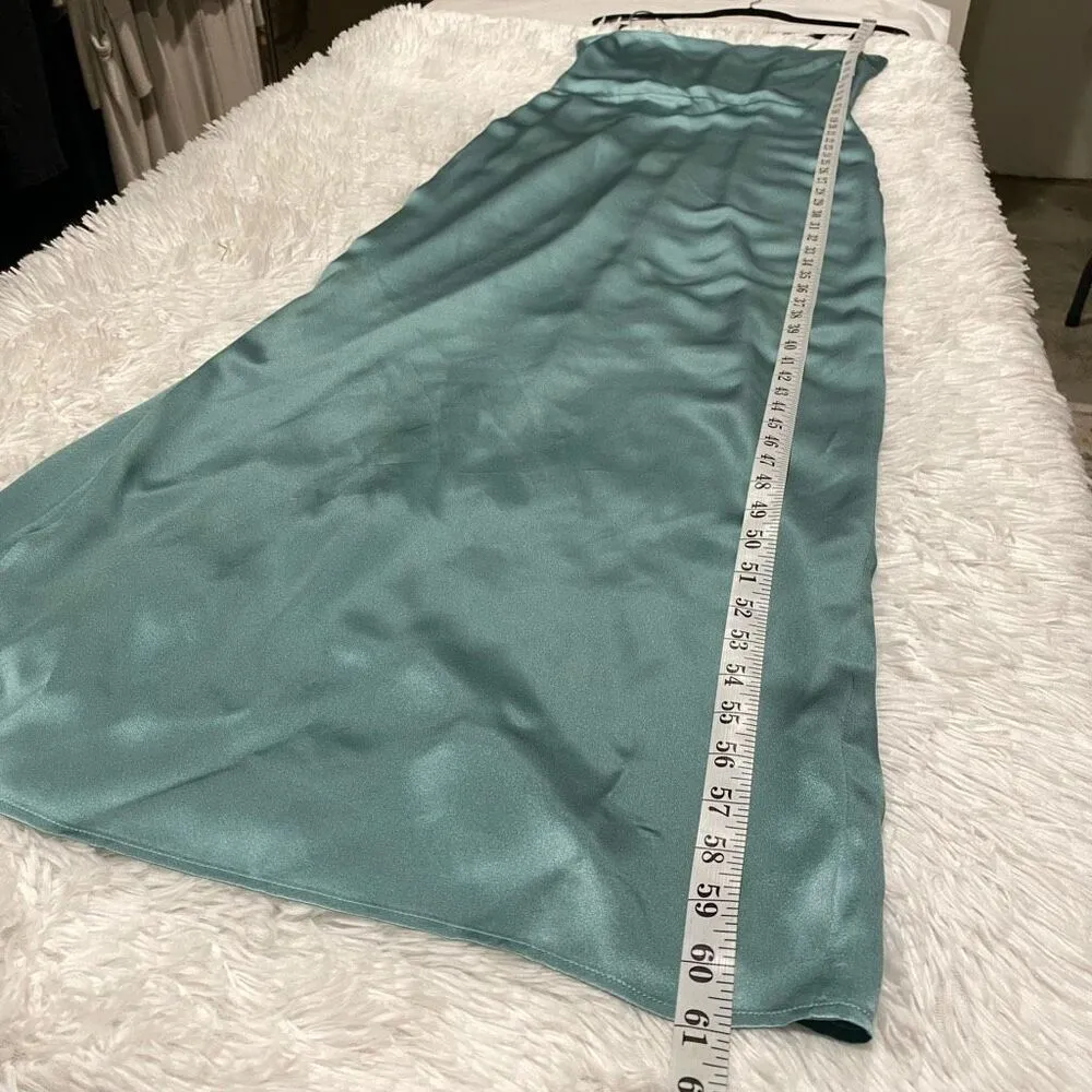 Reformation Frankie Silk Maxi Dress in Verdigris Teal Size 8 - Image 7