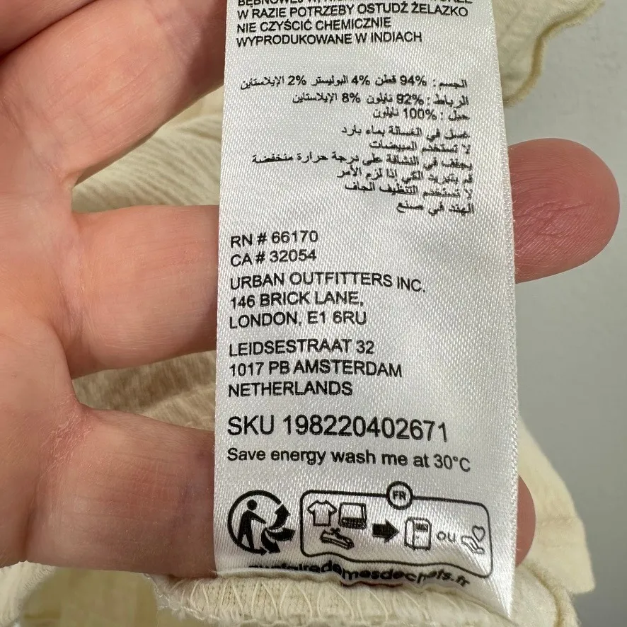 BDG Urban Outfitters Peplum Top Cream Lace V Neck Boho Prairie Festival Babydoll - Image 8