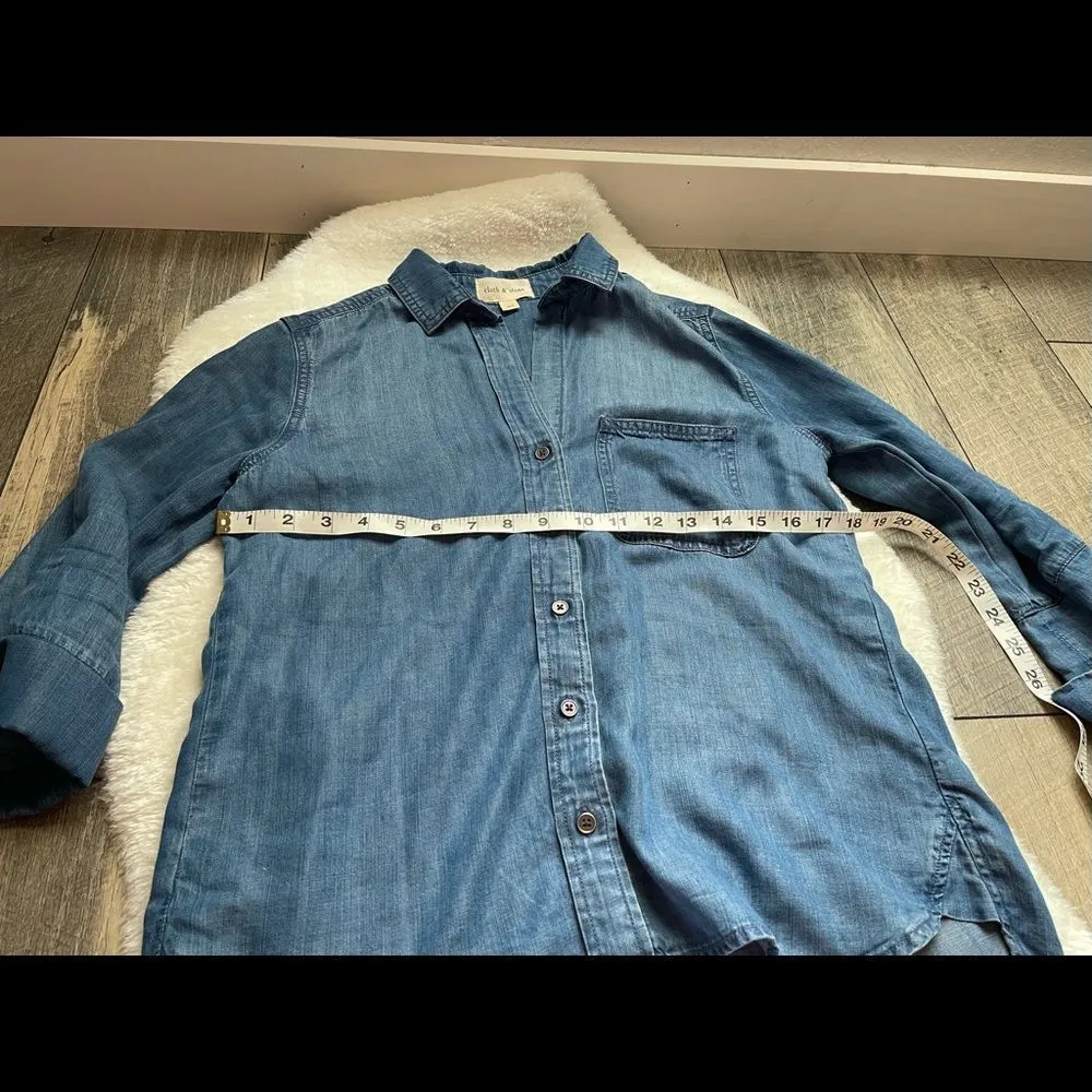 Cloth & Stone Denim Button Down Top - Image 3