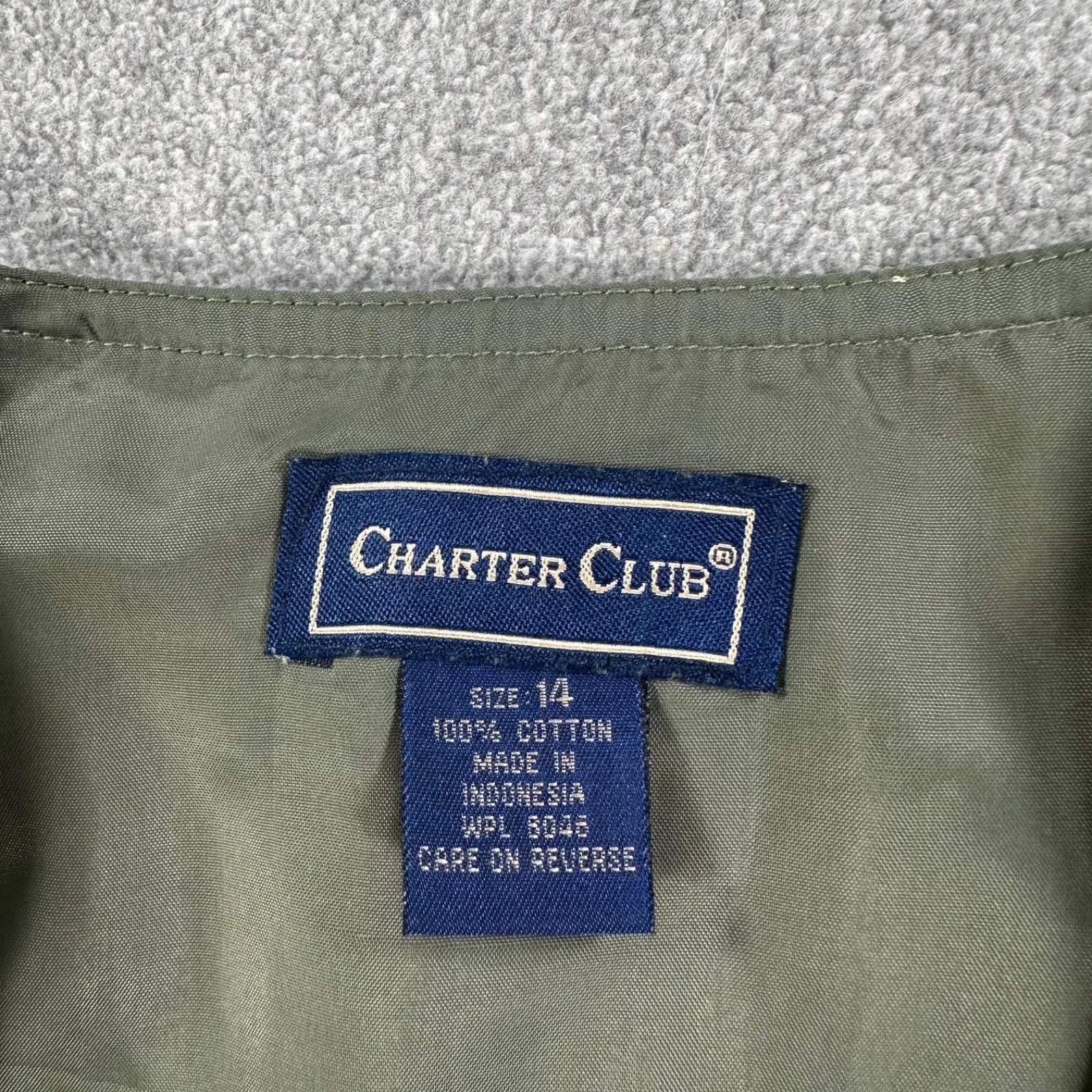 Charter Club Western Vest Button Up Women's 14 Green/Brown 2000s V-Neck Grunge - Image 7