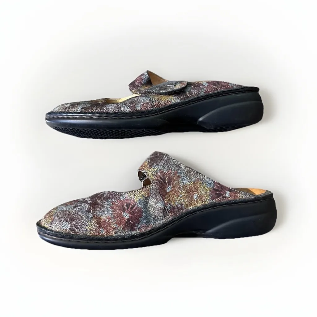 FINN COMFORT Stanford Sandals Clogs‎ Blue leather Germany 37 /6.5 USA - Image 4