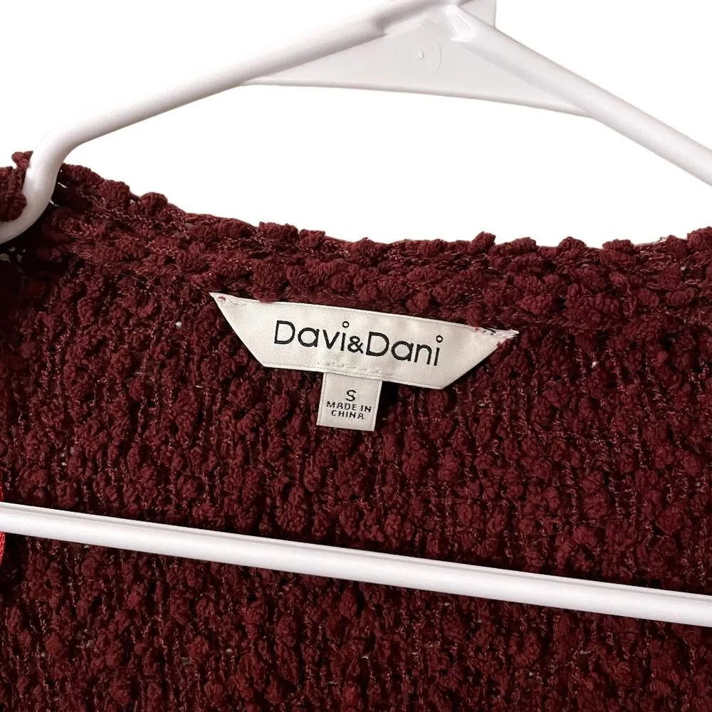 Davis & Dani red deep coral cardigan pockets comfortable winter warm casual - Image 4