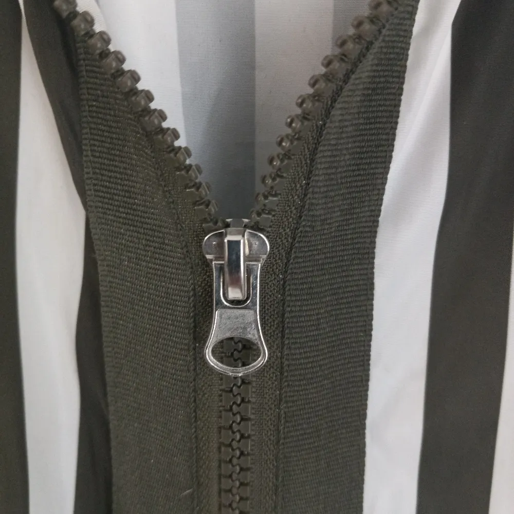 CI SONO XL Hoodie Zip Front Striped Windbreaker Waist Jacket Top - Image 5