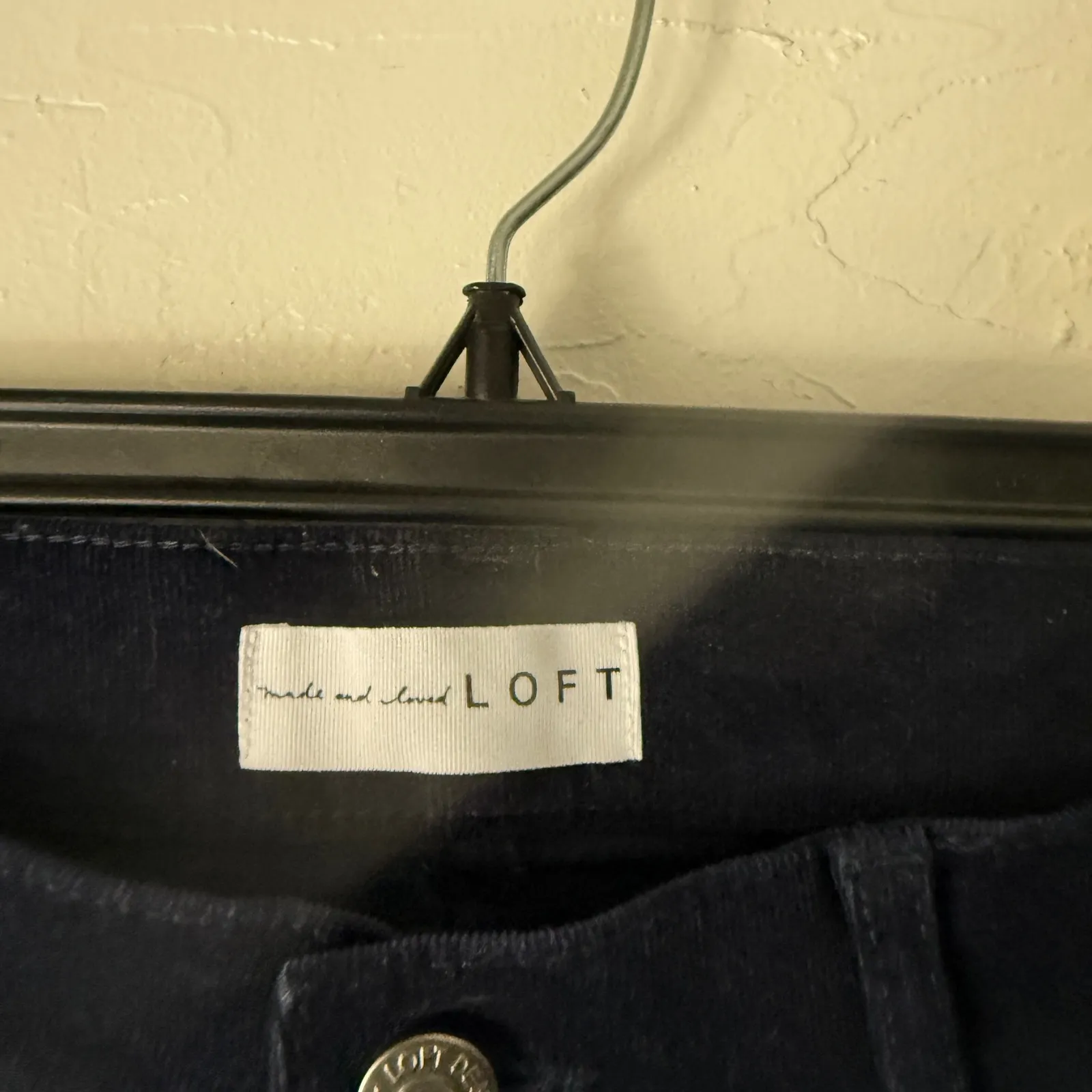 LOFT Navy Blue Corduroy Pants Women High Rise Slim Leg‎ Casual Size 28 - Image 9