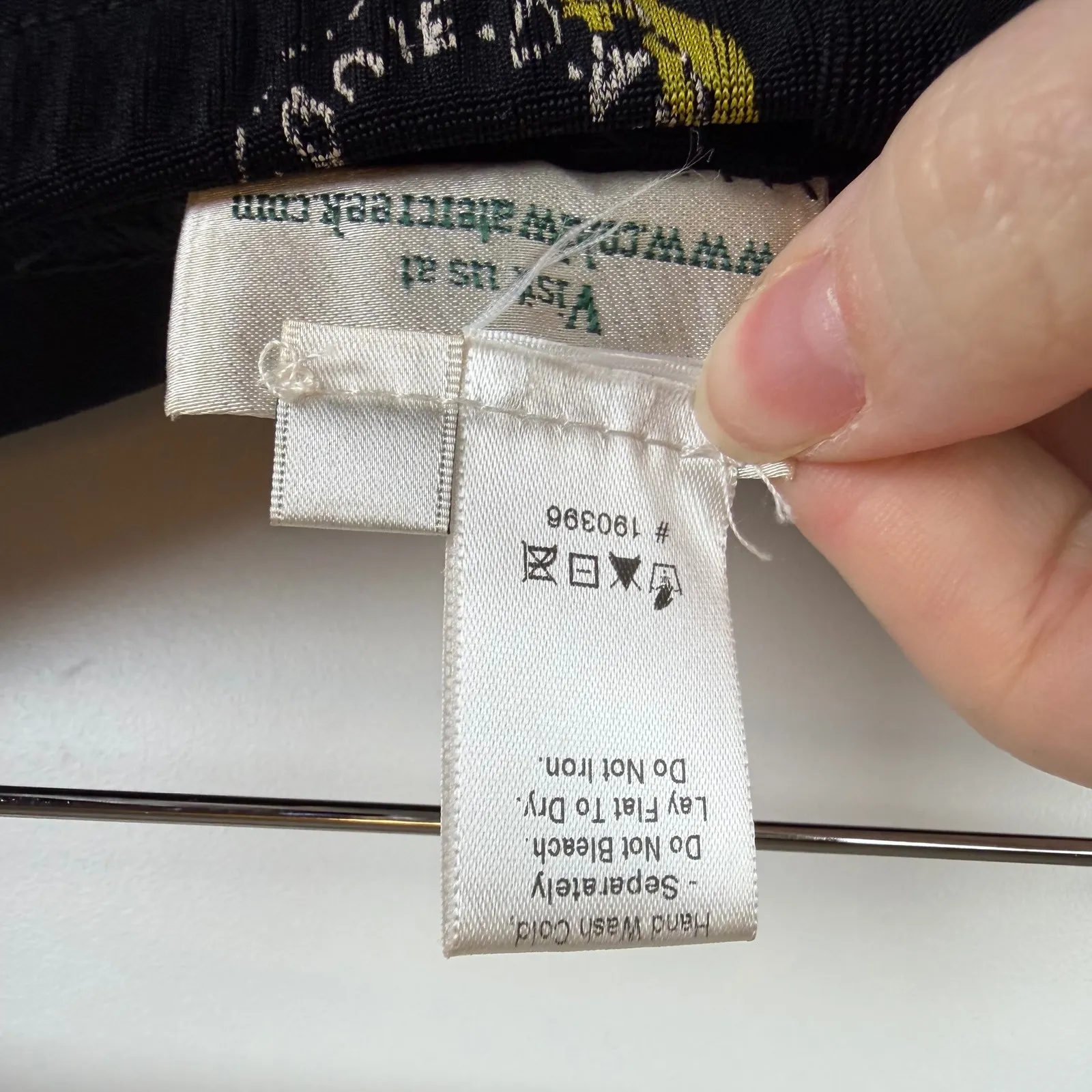 Coldwater Creek Tropical Print Wide Leg Pants Small Black Stretch Travel Resort - Image 4