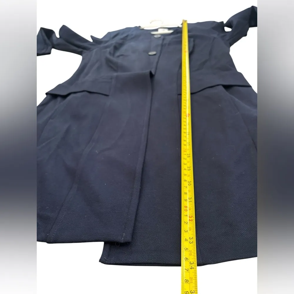 Cabi Lido Knit Jacket Navy Blue Button Up Mid-Length Coat Size M - Image 10