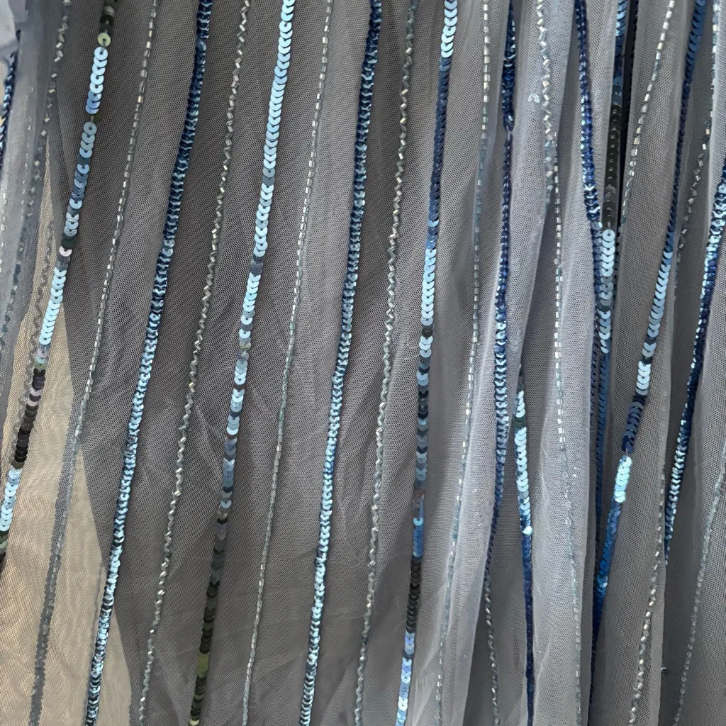 Mac Duggal Beaded Kimono Sleeve V-Neck Dress Periwinkle 14 NWT Black Tie Formal - Image 13