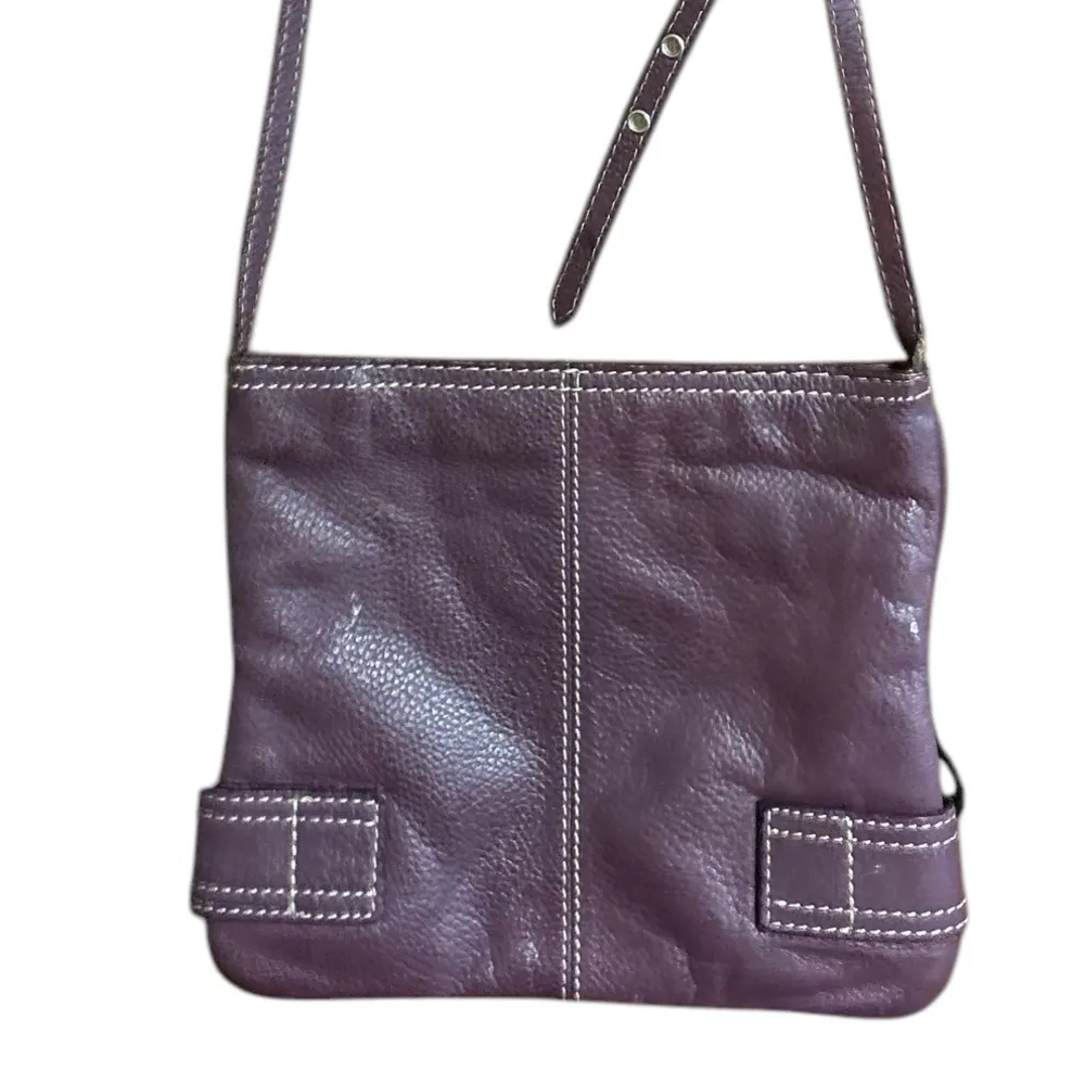 Franco Sarto Women's Purple‎ Leather Crossbody Bag with Buckle Accents - Image 12