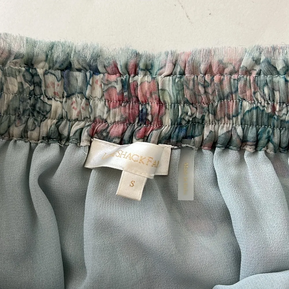 LOVESHACKFANCY Benicia Flutter Mini Skirt in Mystical Foliage Blue Size S $295 - Image 9