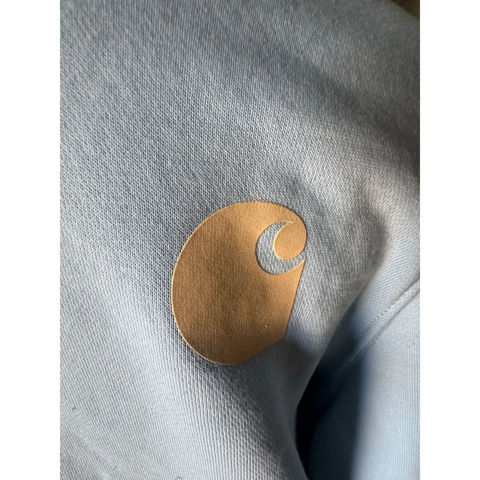 Carhartt Women’s Light Blue Graphic Hoodie | Relaxed Fit | Logo Sleeve - Image 3