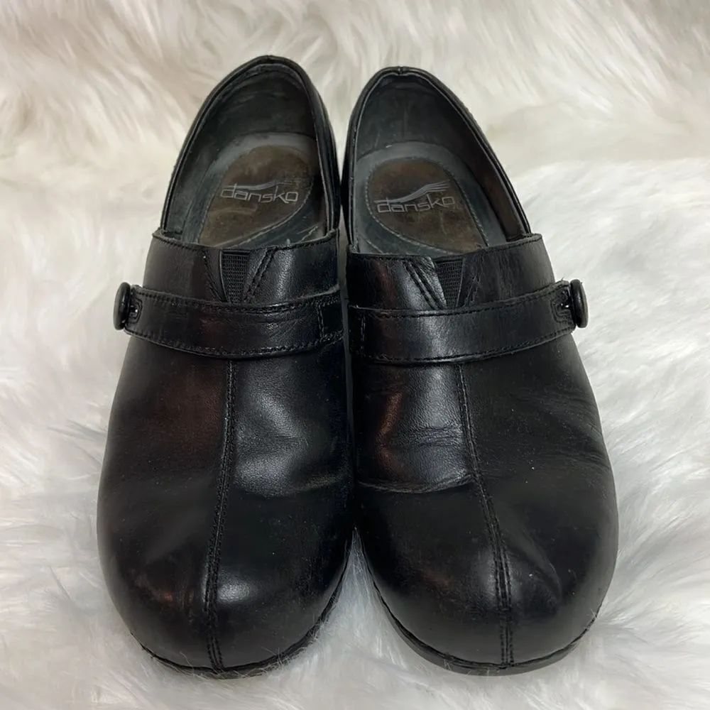 Dansko Heeled Clogs Leather Black EU37 B47 - Image 2