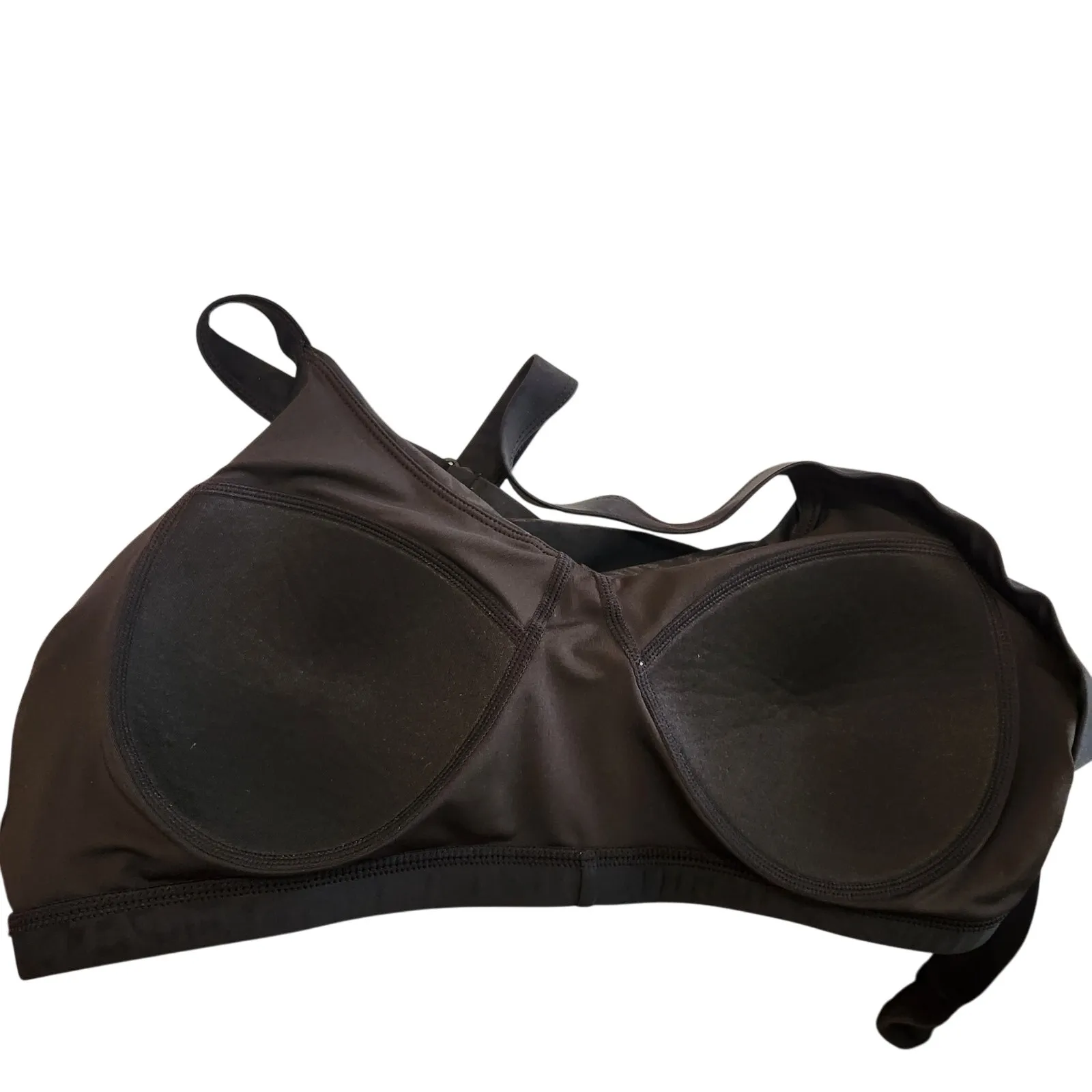 Kiava Black Leopard Criss Cross Convertible Sexy Halter Wrap Bikini Top Size XL - Image 5