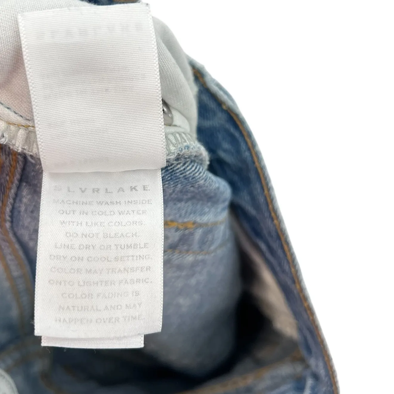 Slvrlake Beatnik Jeans Yellowstone Wash Cotton Hemp Blue Size 24 - Image 13