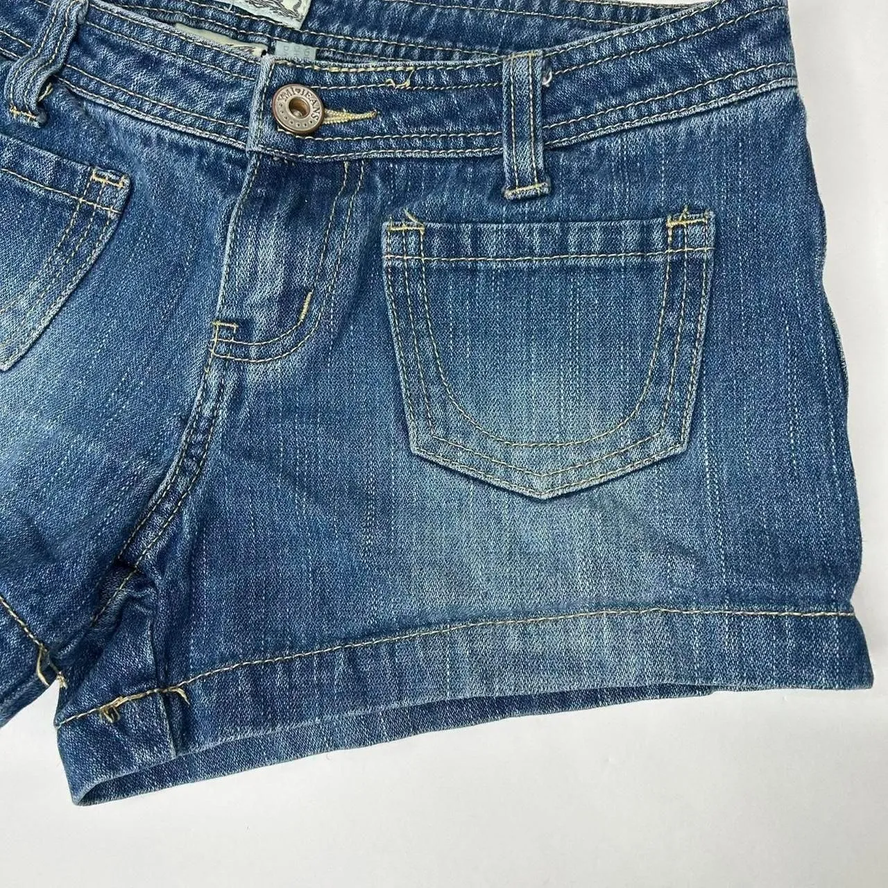 Vintage Y2K 2000 retro low rise YMI Dark wash denim shorts - Image 5