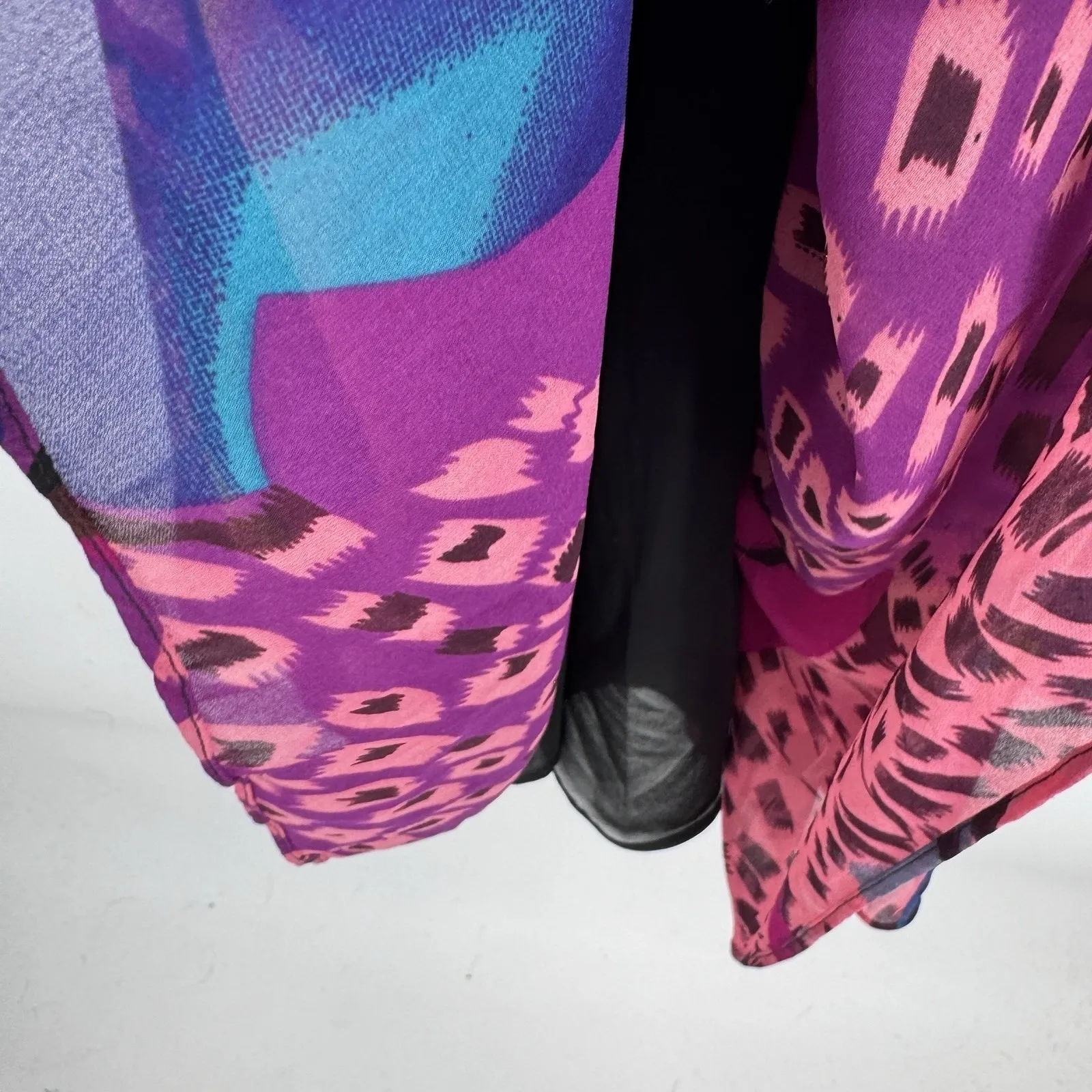 AI Authentic Icon Halter Dress Womens XS Purple Gold Sequin Flowy Boho Hippie - Image 5