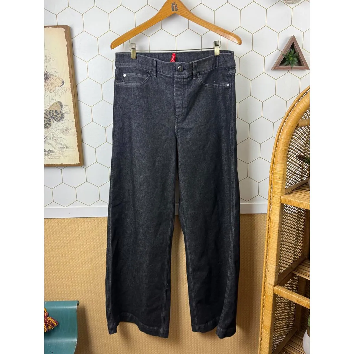 SPANX 360 Black Wide Leg Jeans with Spanxshape - Size - XL - Image 7