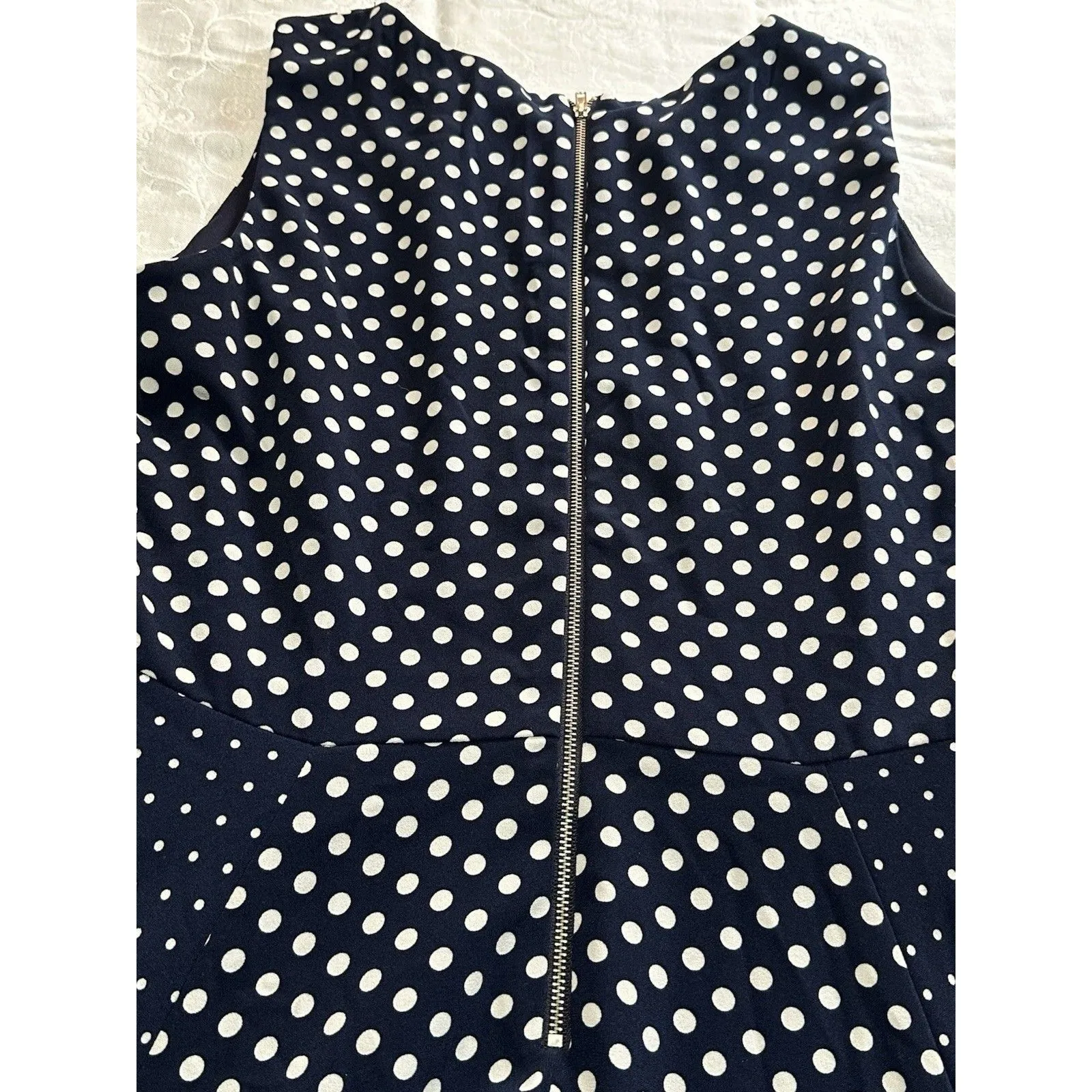 Danny & Nicole Black White Polka Dot Sleeveless A-Line Dress Size 12 - Image 8