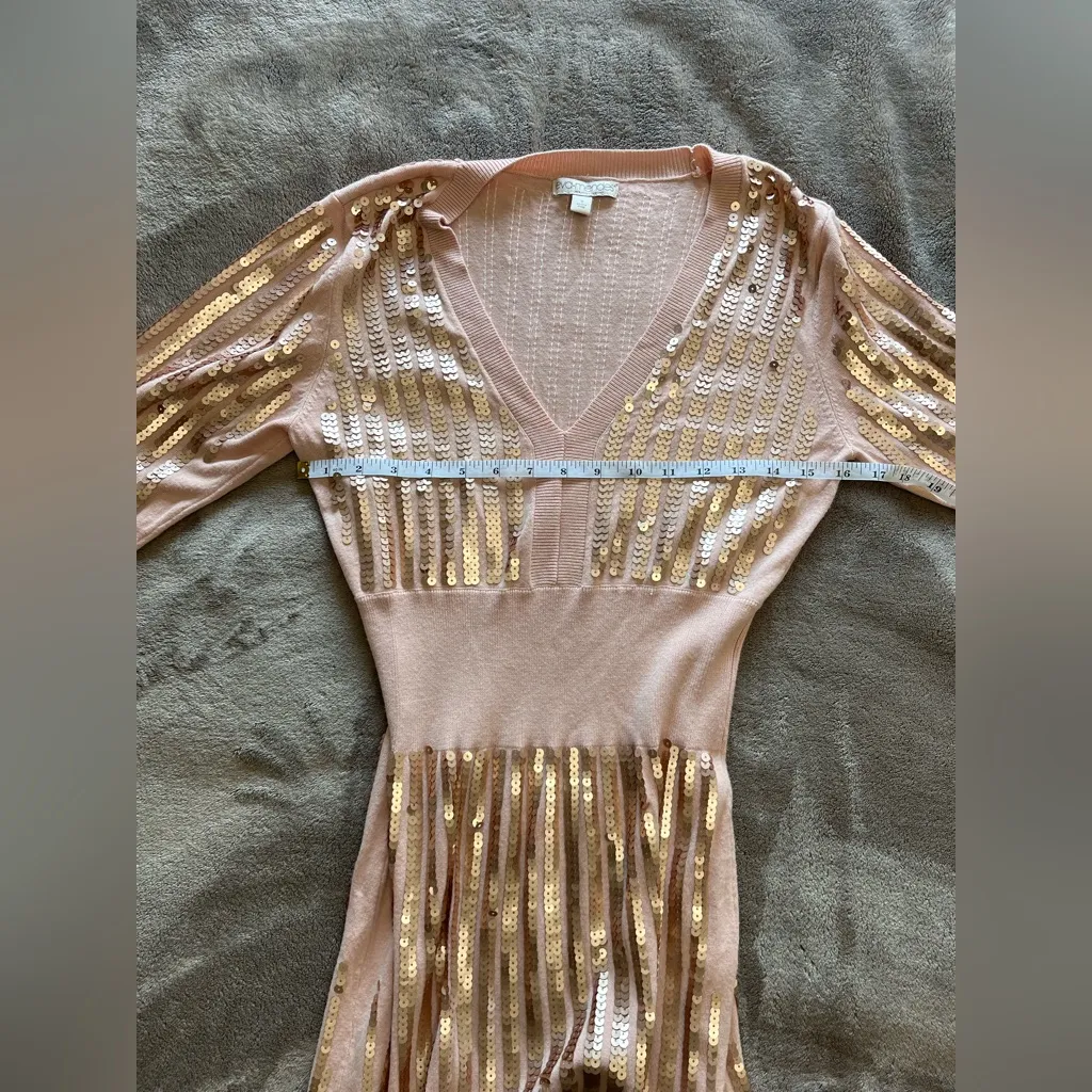 NEW YORK & COMPANY Eva Mendez Pink Sequins Sweater Midi Dress Women’s Sz S EUC - Image 6