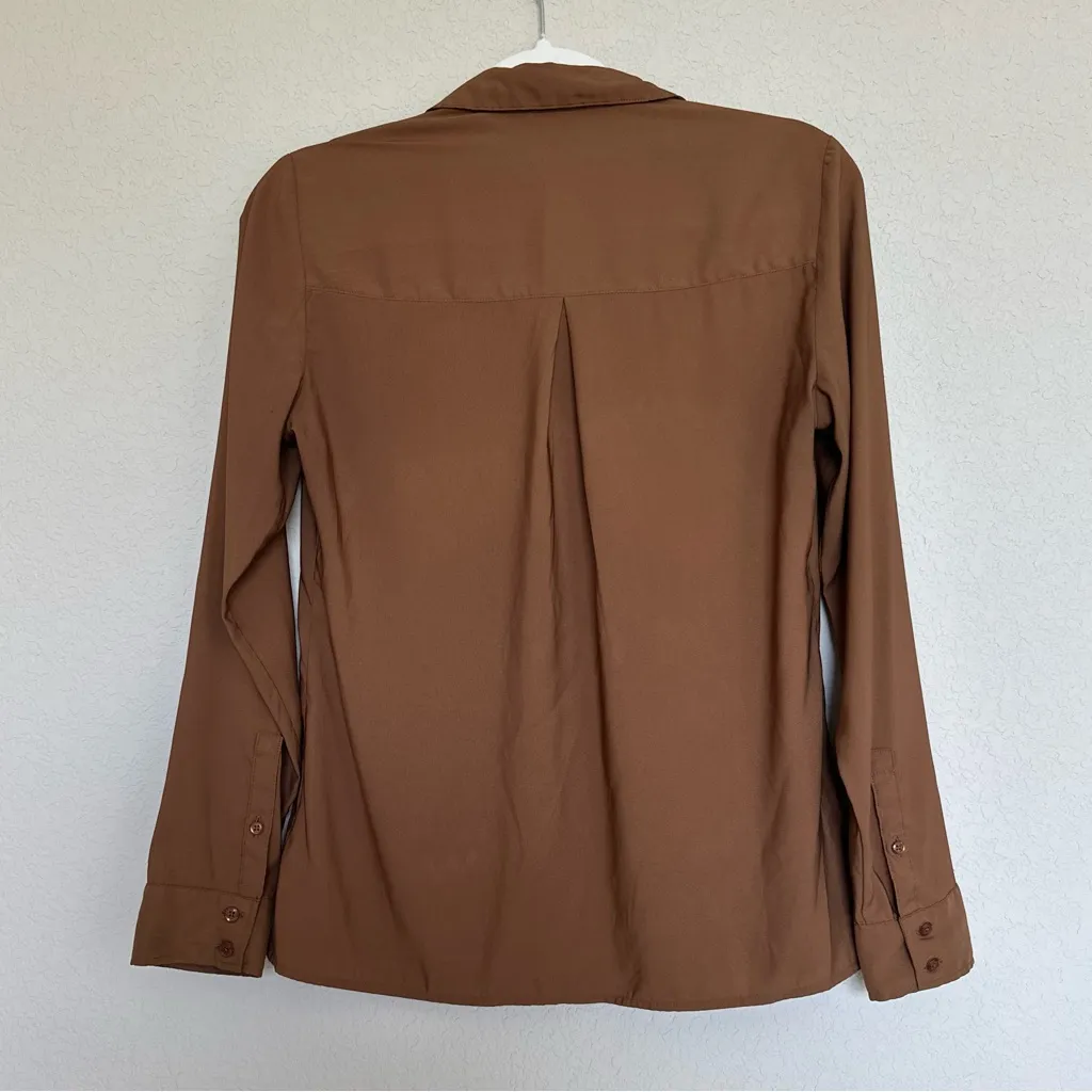 EXPRESS  Chocolate Brown Button Down Blouse - Image 2
