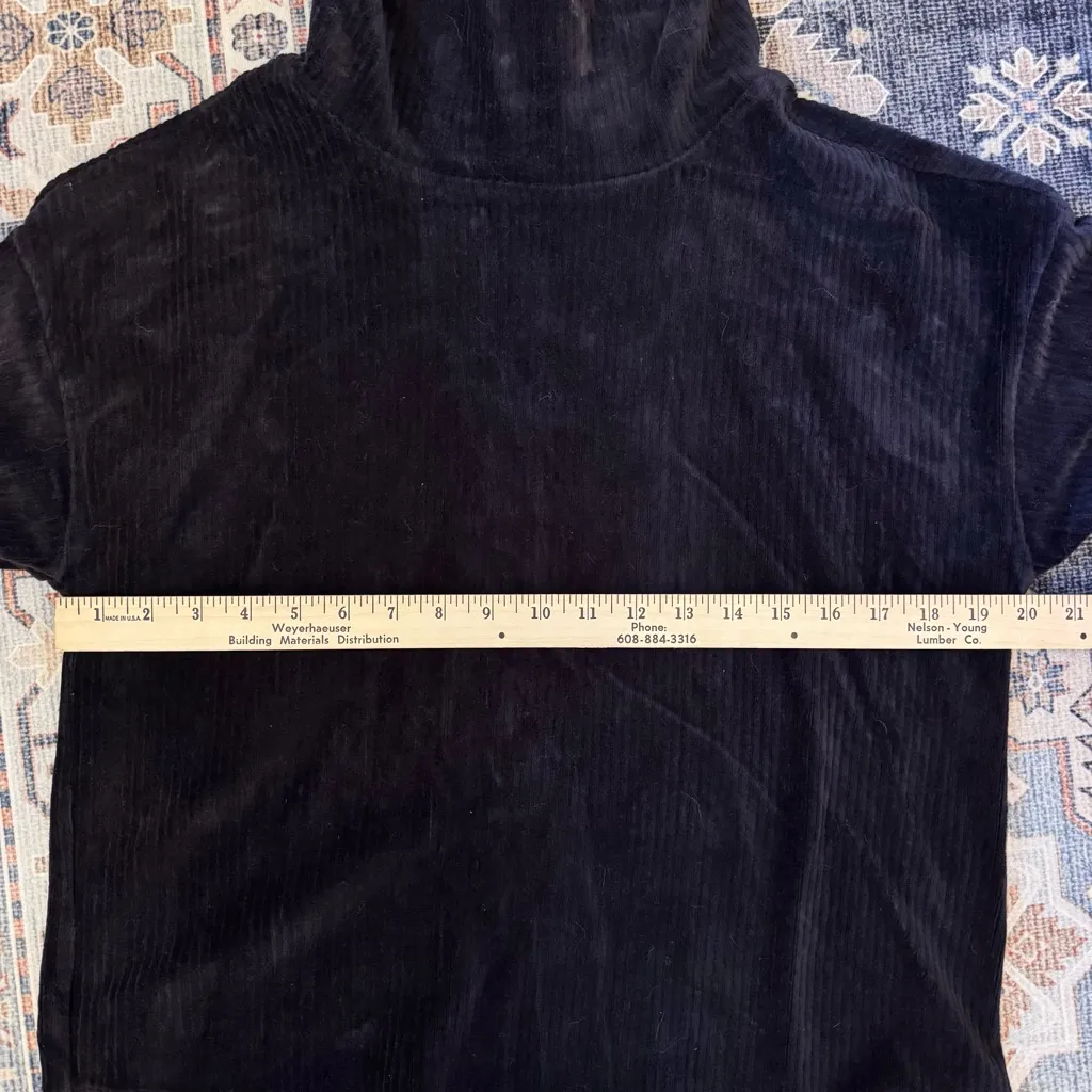 Bar III Black Corduroy Ribbed Velvet Turtleneck Pullover Sweater Size Large - Image 8