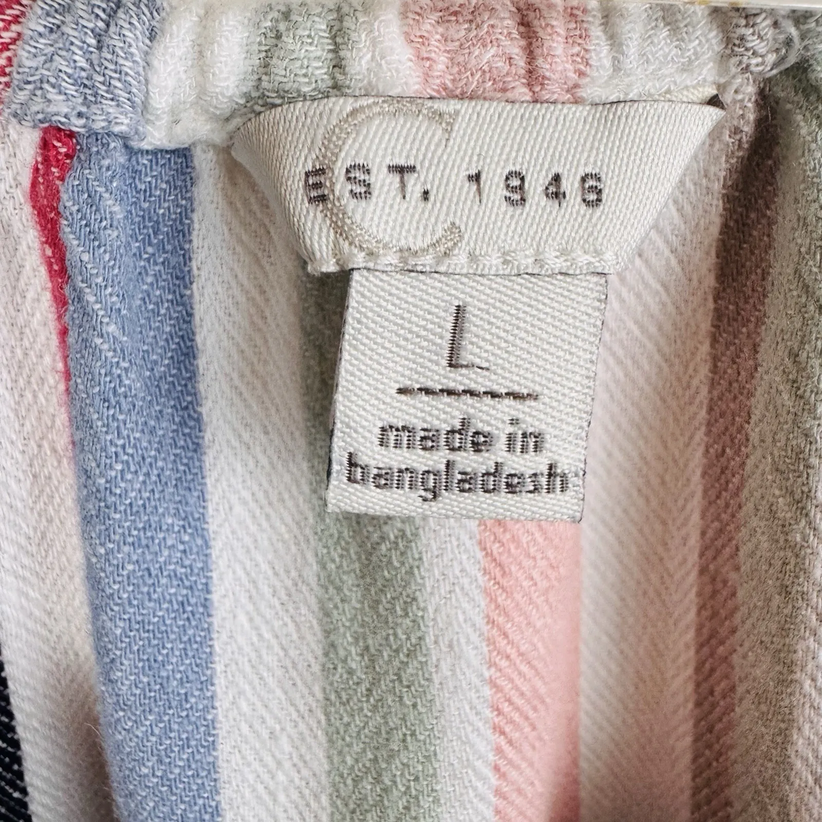 Cato C Est 1946 Women's Sz L Linen Blend Colorful Striped Faux Button‎ Blouse - Image 14